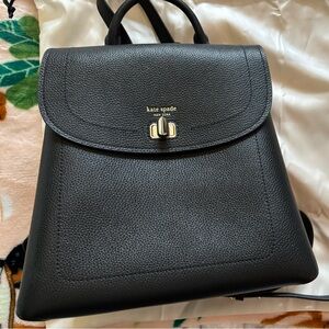 Kate Spade Black Textured Backpack